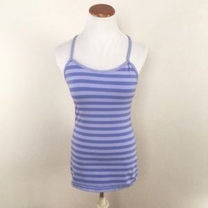 Lululemon Power Y Tank Racerback‎ Periwinkle Stripe Yoga Top Women’s Sz 6